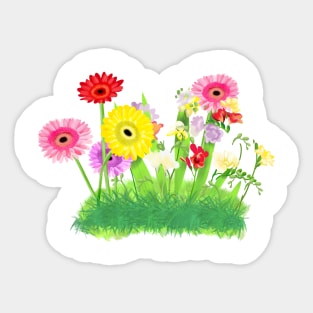 botanical flowers on the theme of ecology and climate conservation Sticker